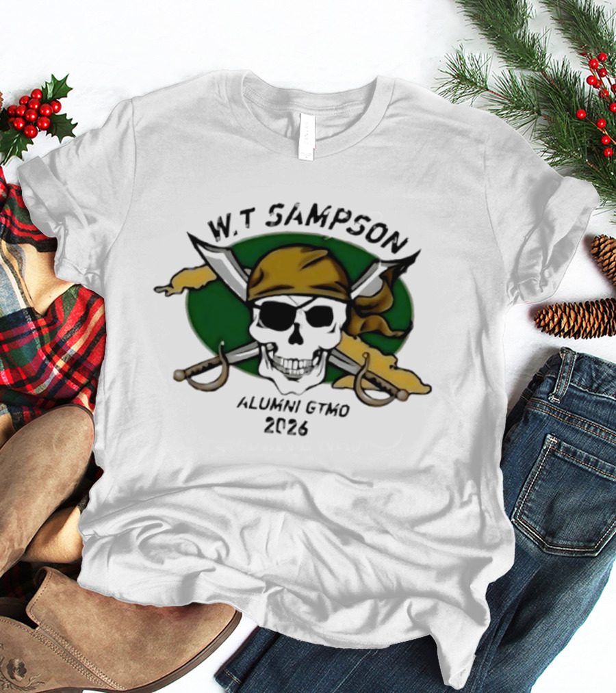 W Sampson Alumni GTMO 2026 Skull Swords Bandana T-Shirt