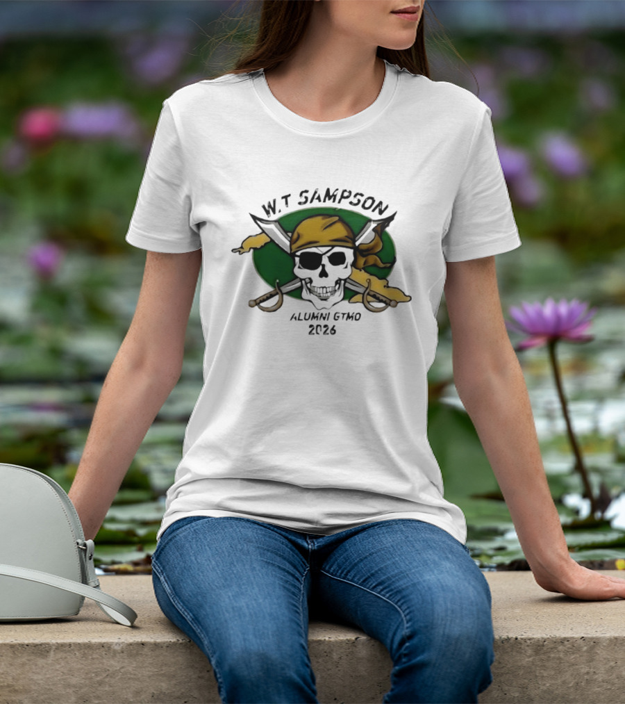 W Sampson Alumni GTMO 2026 Skull Swords Bandana T-Shirt