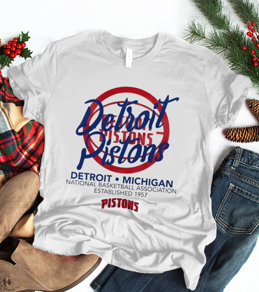 Detroit Pistons Michigan NBA Established 1957 National Basketball Association T-Shirt