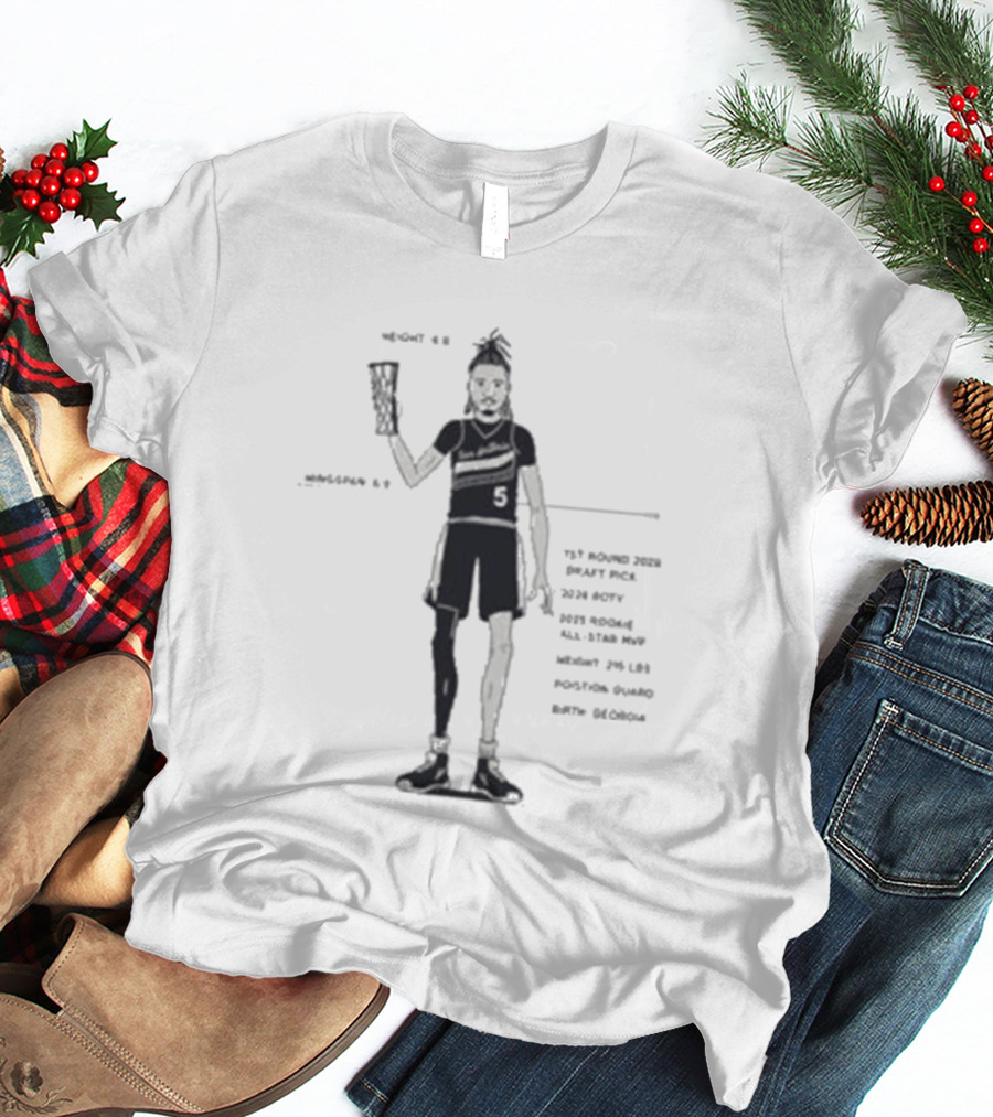 Spurs Draft Class Sketch Stephon Castle Rookie MVP Potential T-Shirt