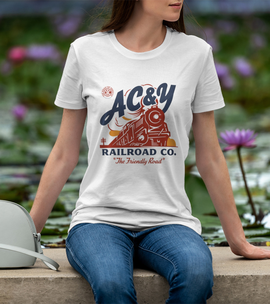 AC&Y Railroad Co. The Friendly Road Vintage Locomotive T-Shirt