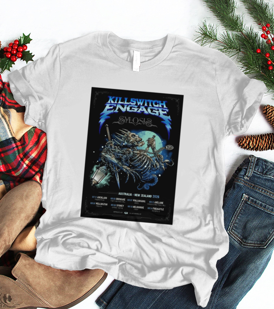 Killswitch Engage Sylosis Australia New Zealand Tour 2026 Concert Dates T-Shirt