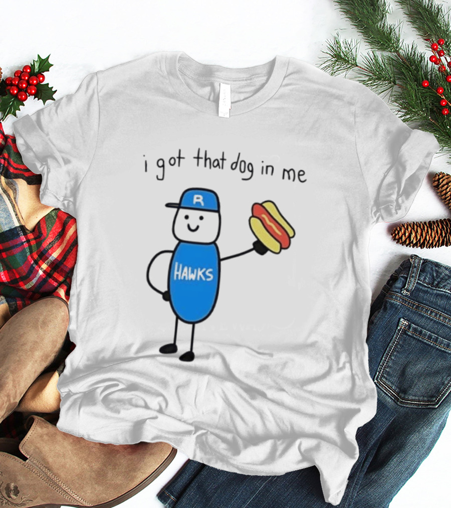 Edmonton Riverhawks I Got That Dog In Me Hot Dog Baseball Stick Figure T-Shirt