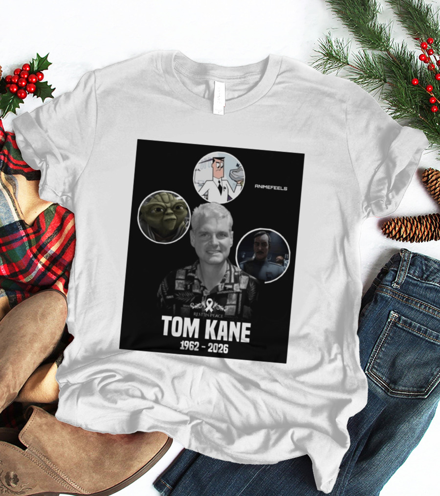 Rest In Peace Tom Kane 1962 2026 Animefeels Yoda T-Shirt