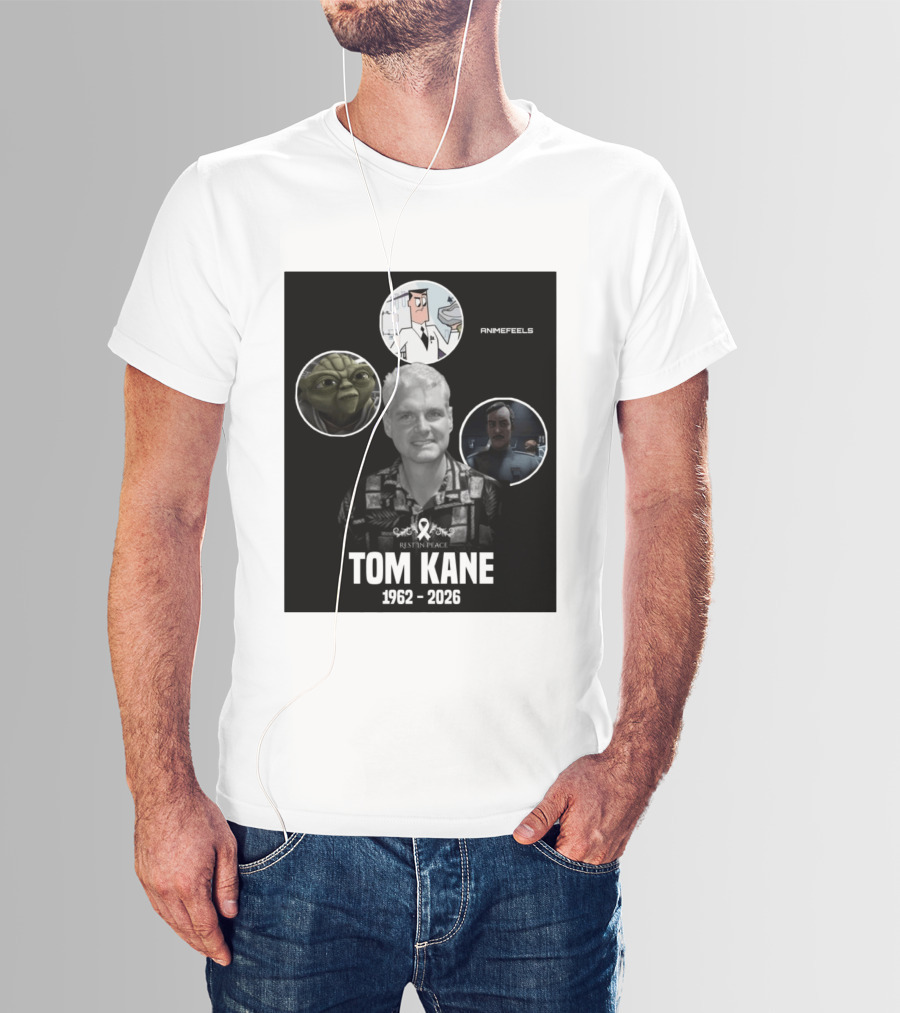 Rest In Peace Tom Kane 1962 2026 Animefeels Yoda T-Shirt