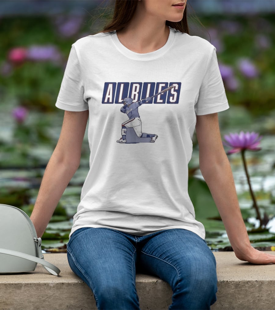 ALBIES ATLANTA Slugger Swing Baseball Player T-Shirt