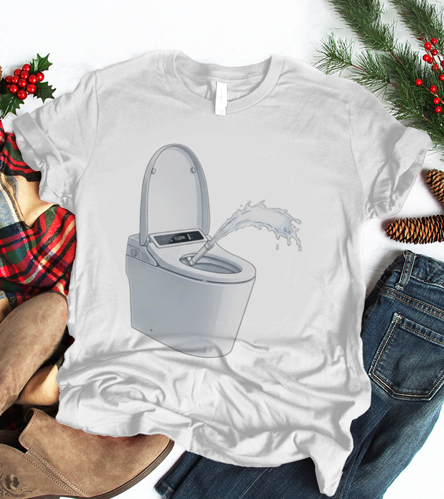 Smart Toilet Clean Water Splash Meme T-Shirt
