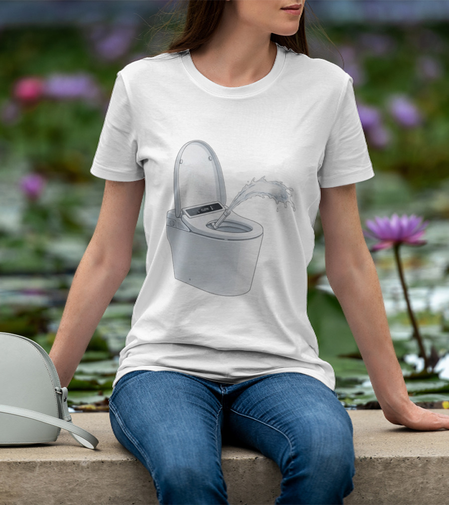 Smart Toilet Clean Water Splash Meme T-Shirt