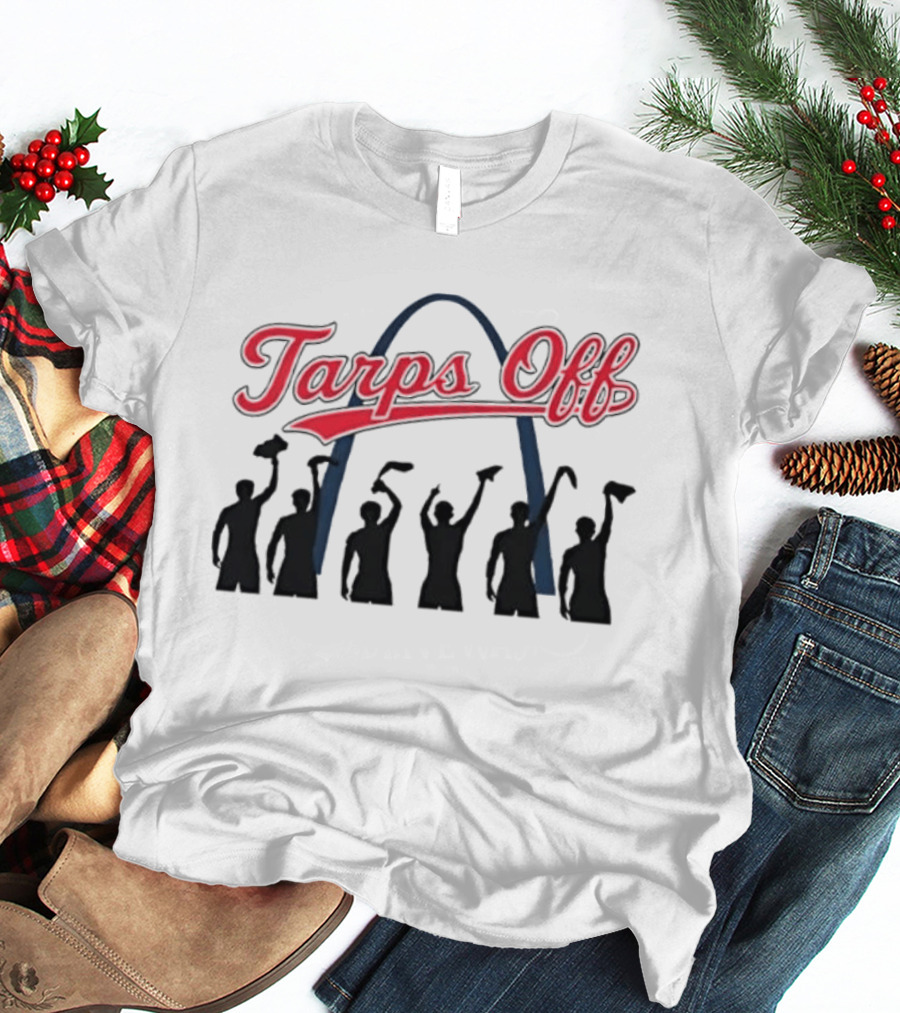 St Louis Cardinals Tarps Off Arch Skyline Celebration T-Shirt