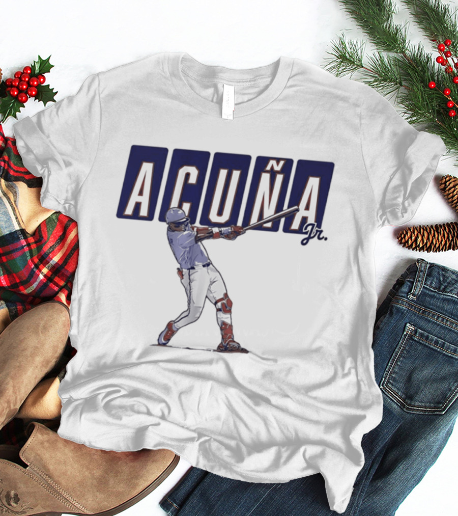 Ronald Acuña Jr Swinging Atlanta Braves Baseball Star T-Shirt