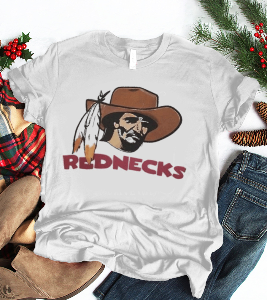 Washington Redskins Rednecks Cowboy Hat With Feather T-Shirt