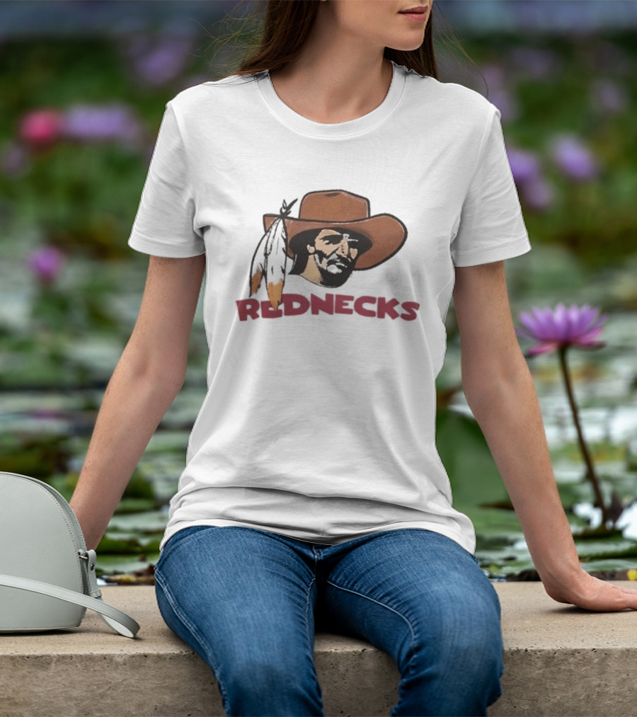 Washington Redskins Rednecks Cowboy Hat With Feather T-Shirt