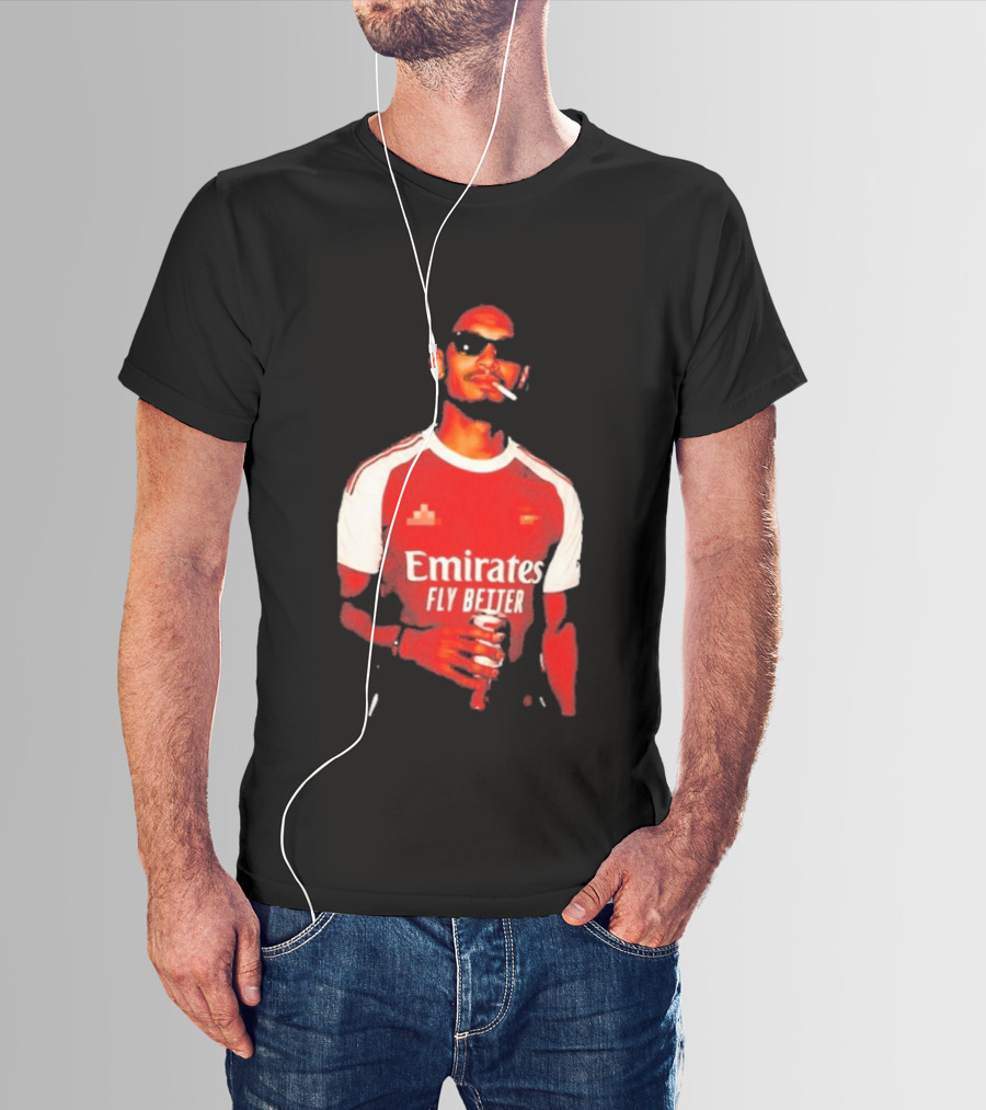 Gabriel Magalhaes Smoking Emirates Fly Better Arsenal T-Shirt