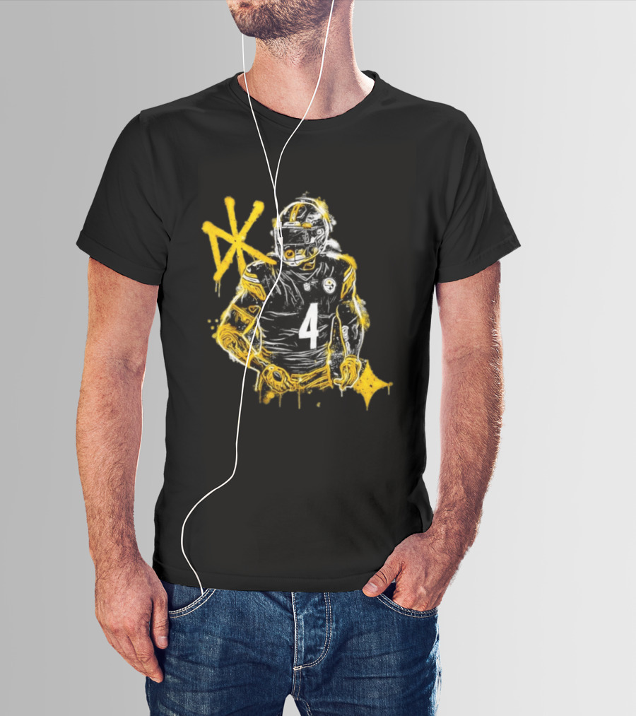 Pittsburgh Steelers Number 4 Here We Go Football Player NFL Fan Gear T-Shirt
