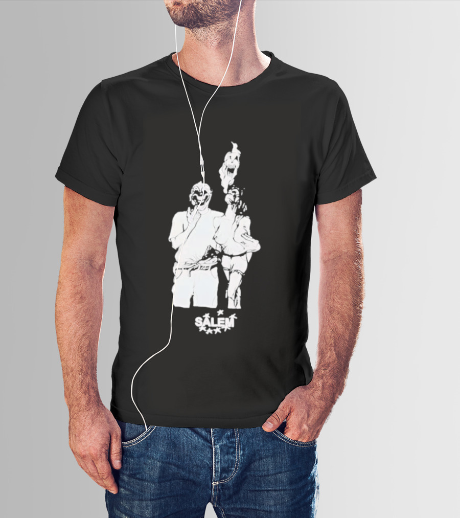 Salem Clown Mask Art Style Ghostly Figure T-Shirt
