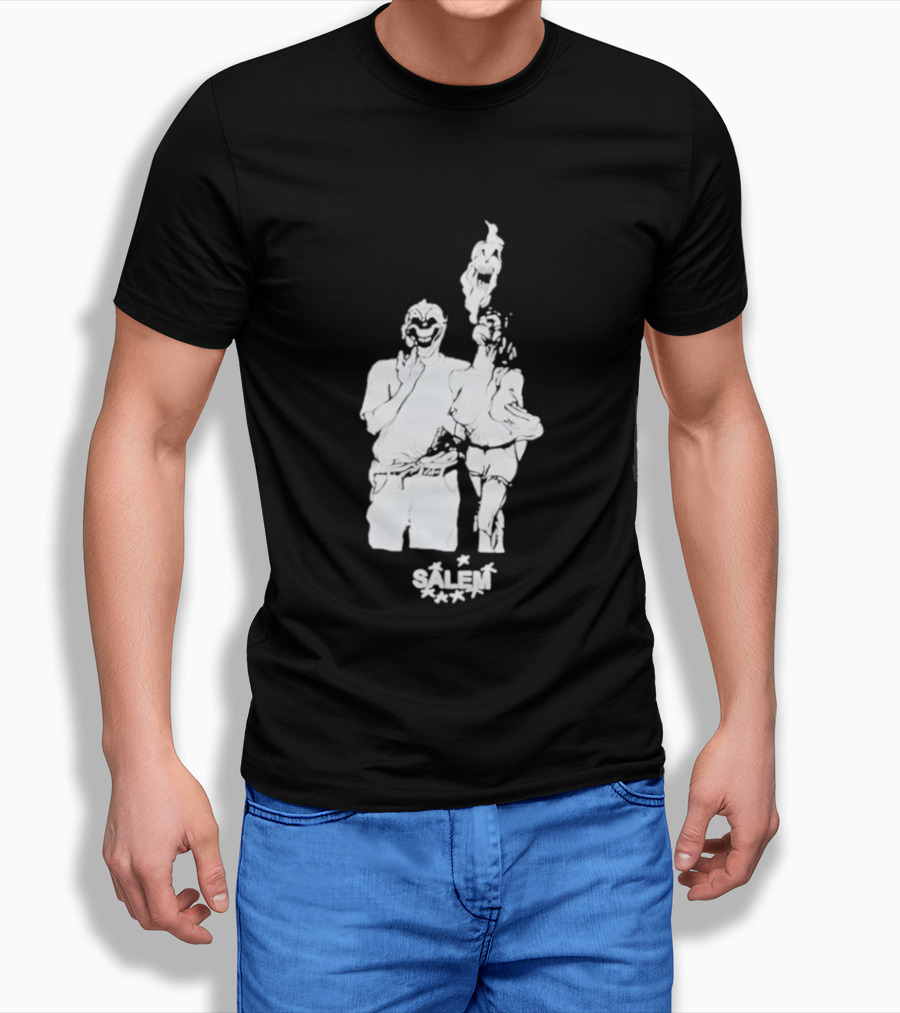 Salem Clown Mask Art Style Ghostly Figure T-Shirt