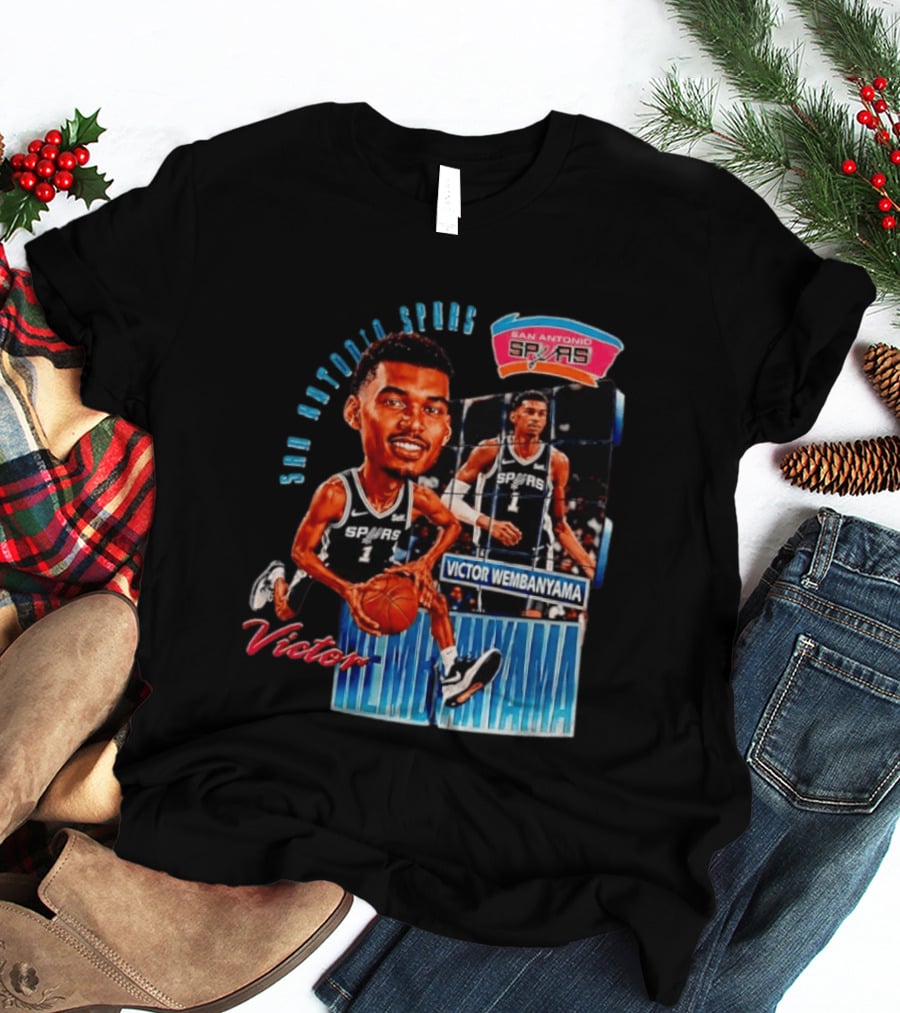 San Antonio Spurs Victor Wembanyama Basketball Caricature T-Shirt