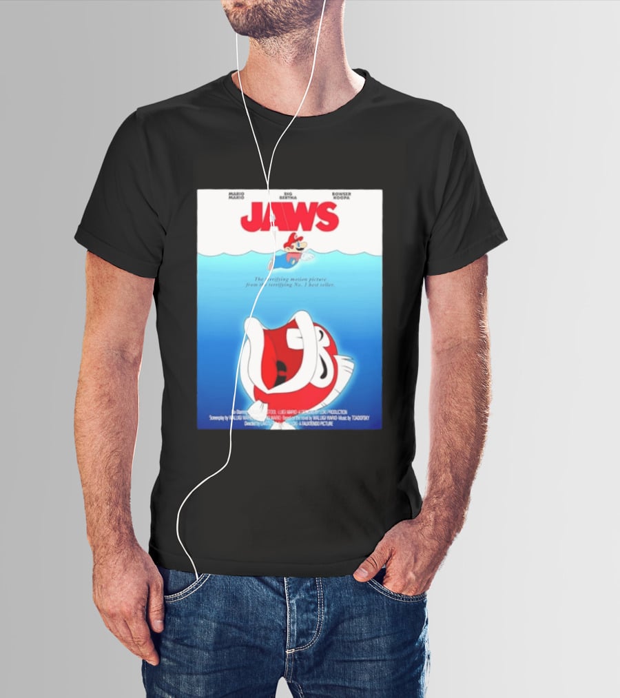Mario Jaws Big Bertha Bowser Koopa Movie T-Shirt