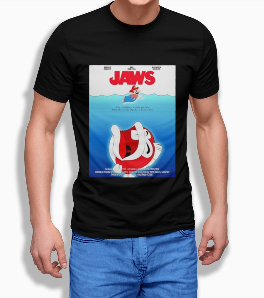 Mario Jaws Big Bertha Bowser Koopa Movie T-Shirt