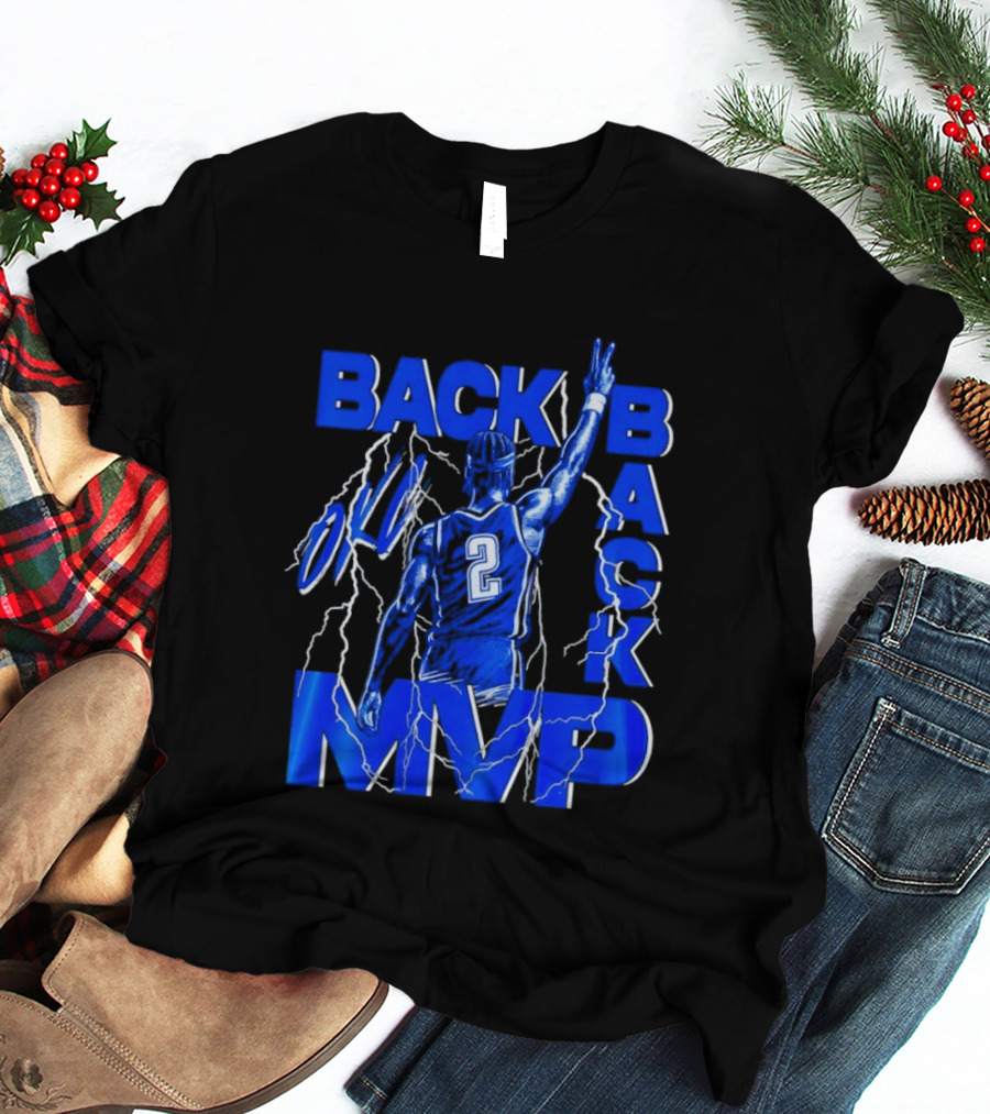Shai Gilgeous Alexander Back 2 Back MVP Oklahoma City Thunder Storm T-Shirt