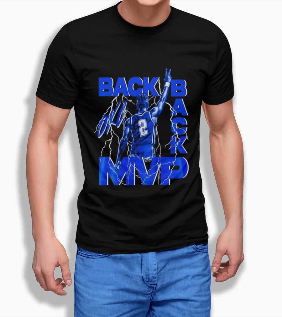 Shai Gilgeous Alexander Back 2 Back MVP Oklahoma City Thunder Storm T-Shirt