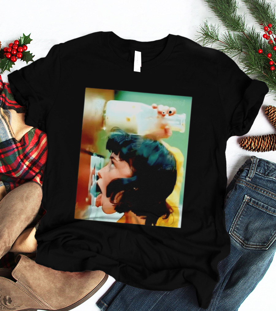 The Girl With Banging Head Licking Milk Scene T-Shirt