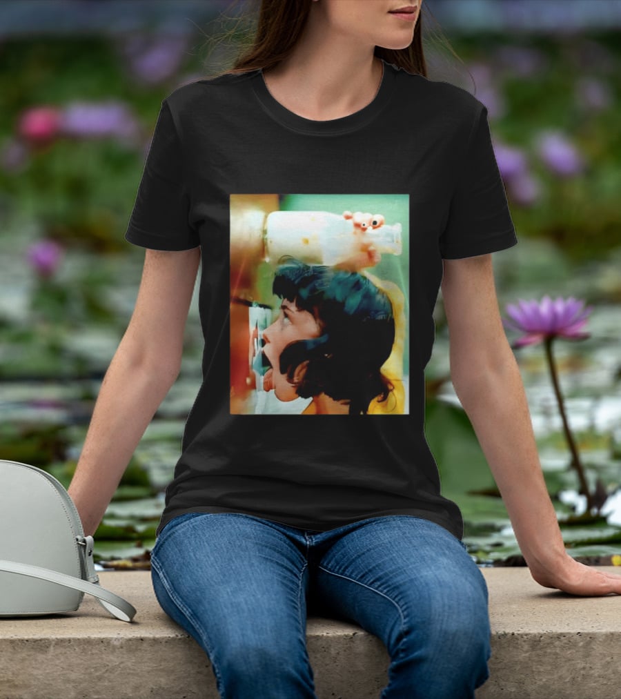 The Girl With Banging Head Licking Milk Scene T-Shirt