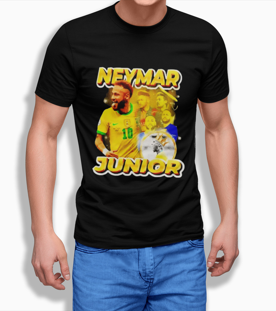 Neymar Junior Brasil National Football Team 10 Celebration Soccer Star T-Shirt
