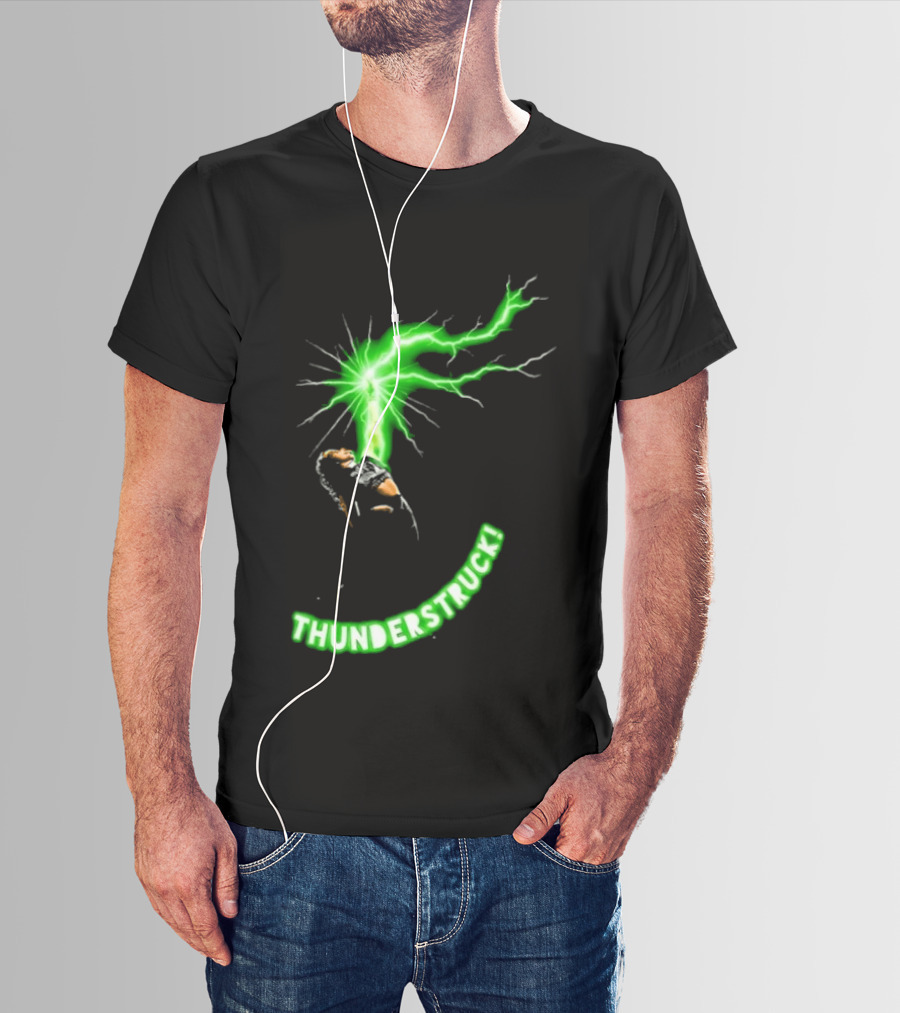 Thunderstruck Green Lightning Female Wrestler Power Burst T-Shirt