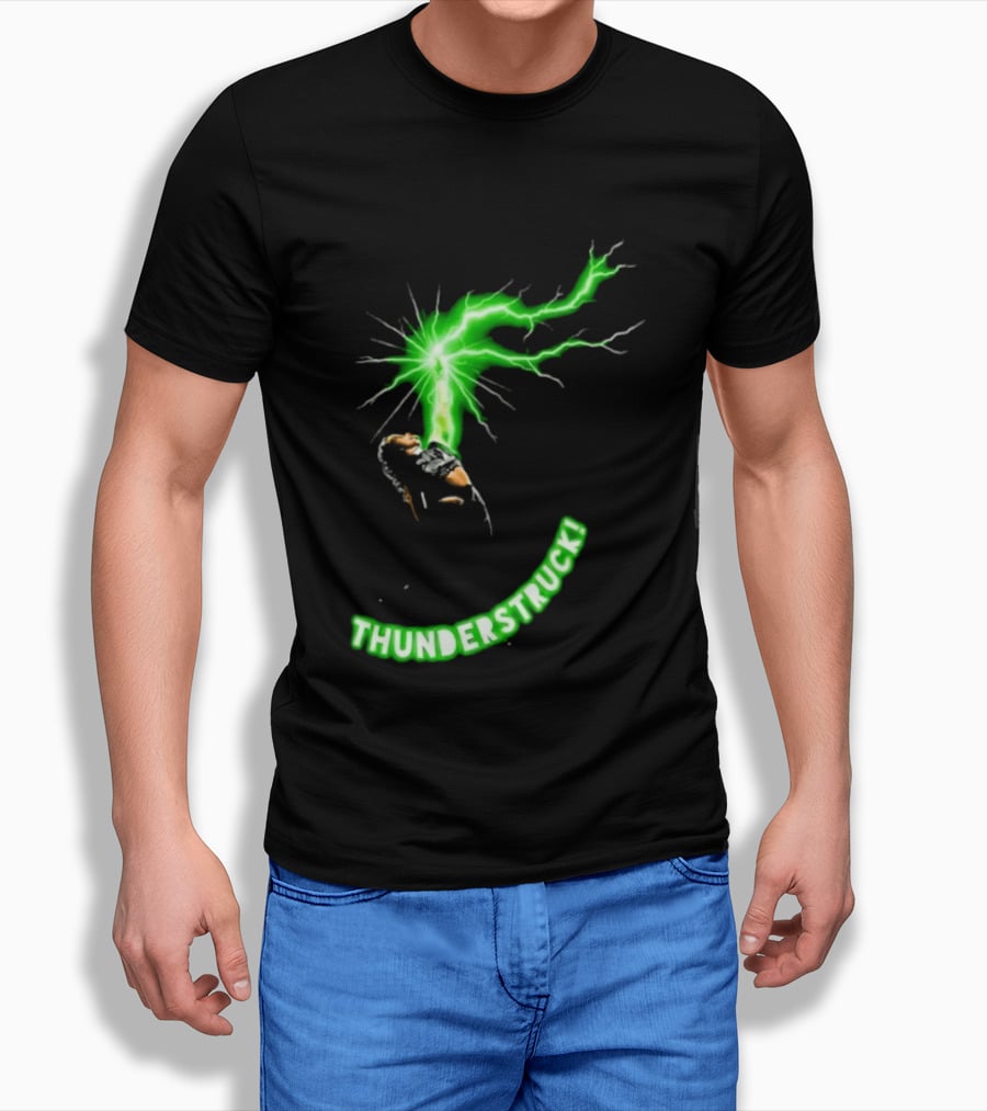 Thunderstruck Green Lightning Female Wrestler Power Burst T-Shirt