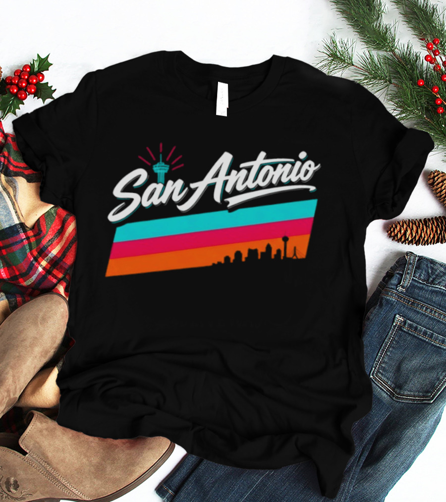 San Antonio Tower Of The Americas Spurs Basketball NBA T-Shirt
