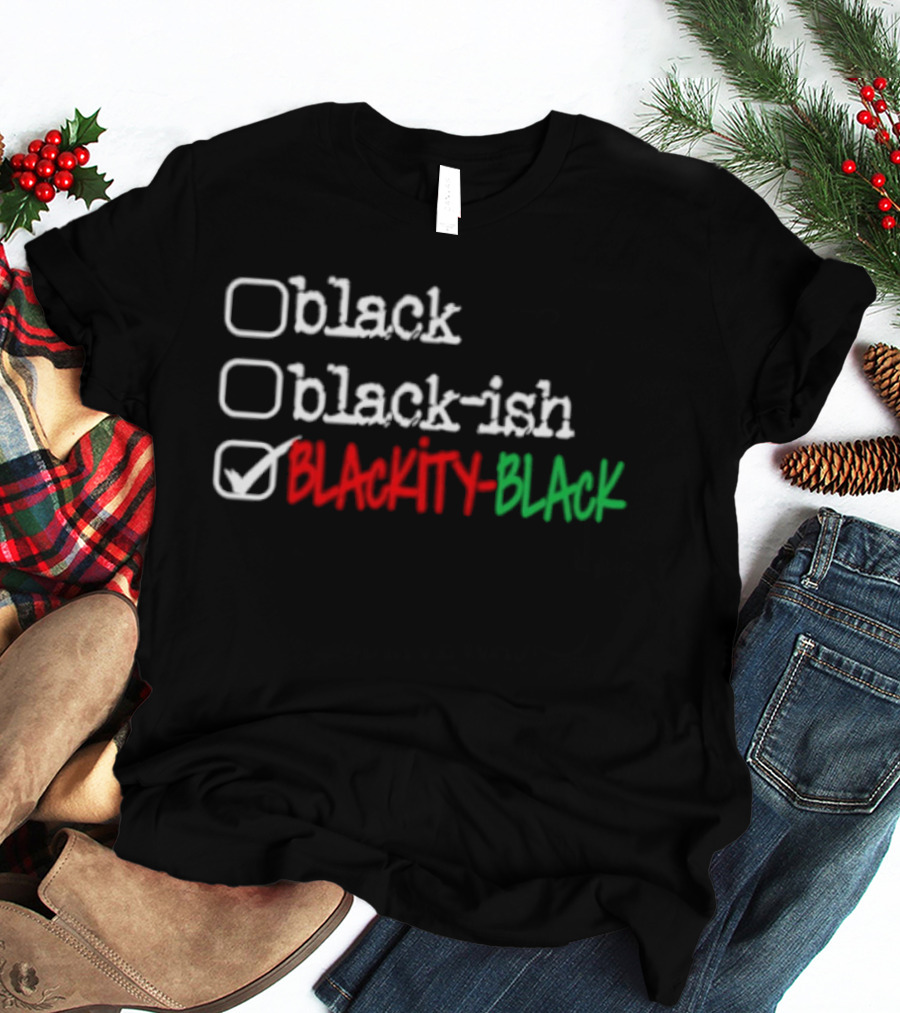 Black Black Ish Blackity Black Checked T-Shirt