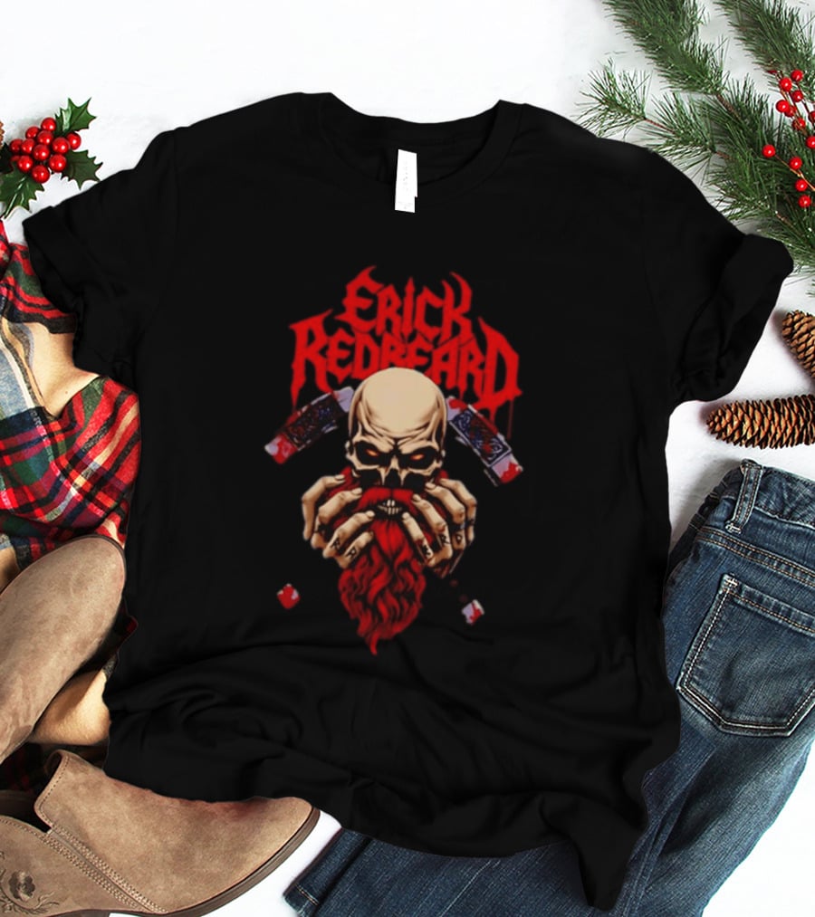 Erick Redbeard Viking Warrior Skull And Axes T-Shirt