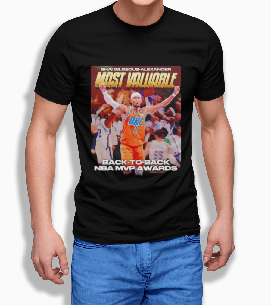 Shia Gilgeous Alexander Most Valuable Okc Back To Back Nba Mvp Awards T-Shirt