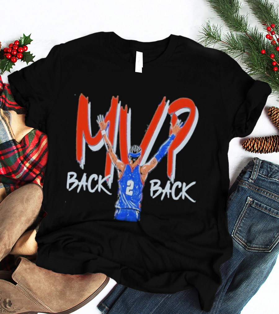 Shai Gilgeous Alexander MVP Back 2 Back Oklahoma City Thunder NBA Basketball 2026 T-Shirt