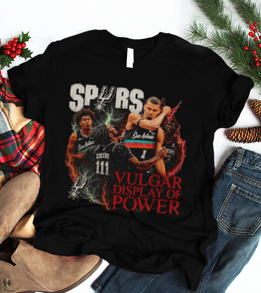 San Antonio Spurs Vulgar Display Of Power Basketball Team Action T-Shirt