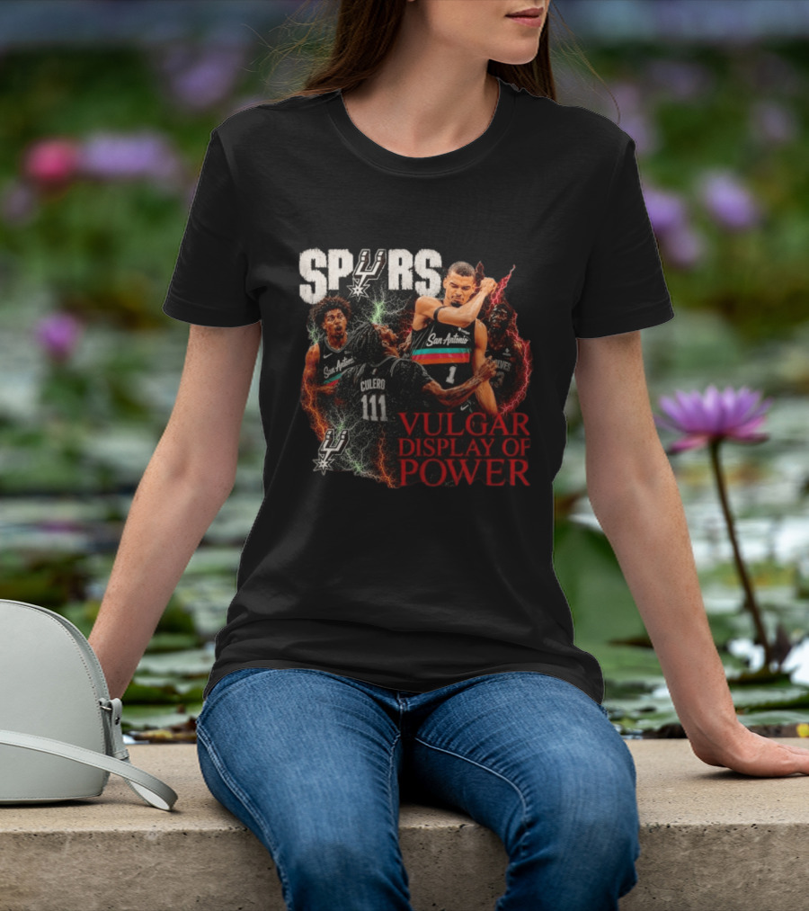 San Antonio Spurs Vulgar Display Of Power Basketball Team Action T-Shirt