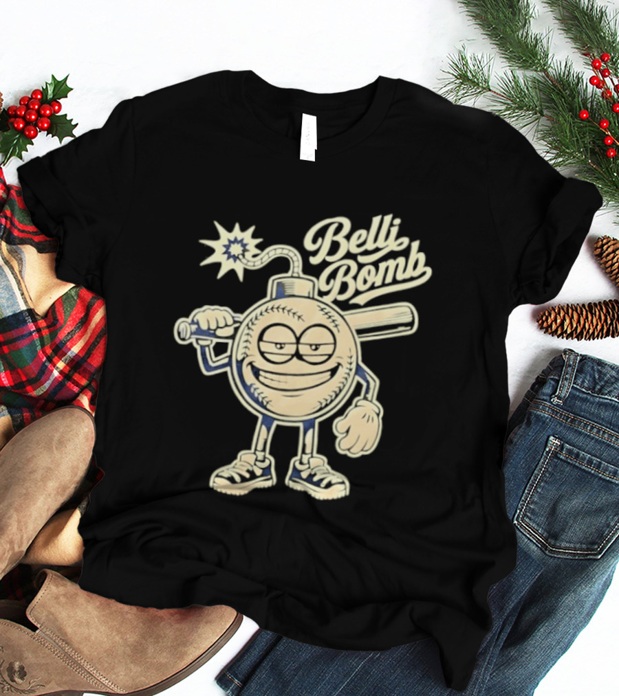 Belli Bomb Baseball Cartoon Bat T-Shirt