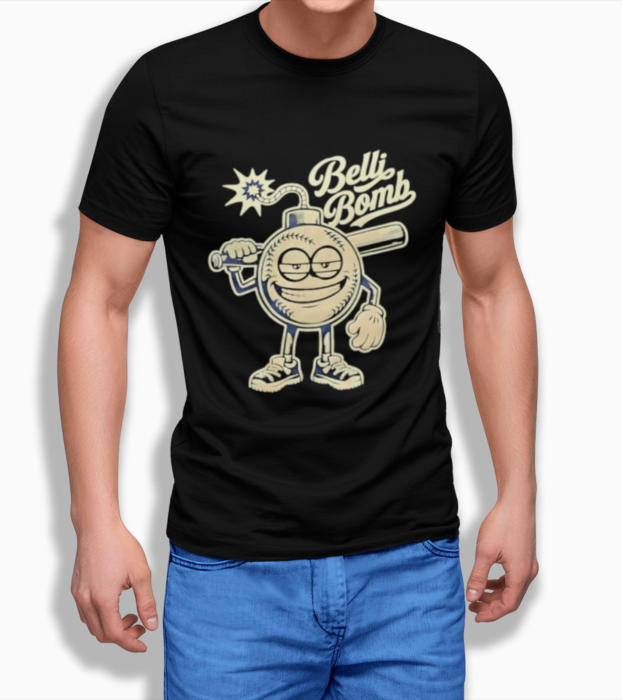 Belli Bomb Baseball Cartoon Bat T-Shirt