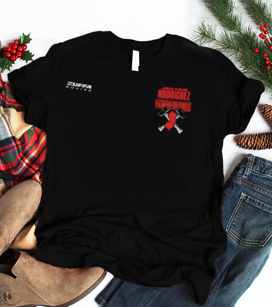 Zuffa Boxing Julian Rodriguez Hammer Hands Red Gloves Crossed Hammers T-Shirt