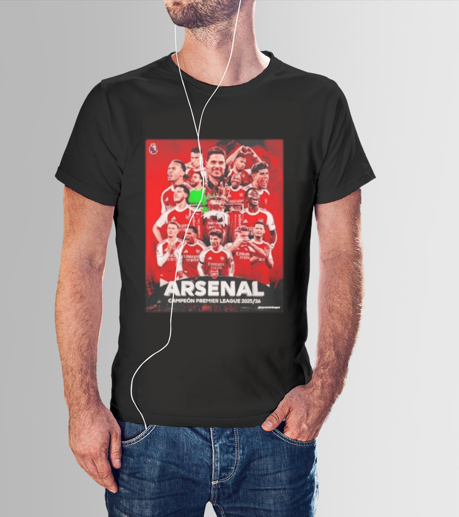 Arsenal Campeón Premier League 2025 2026 Team Players Celebration T-Shirt