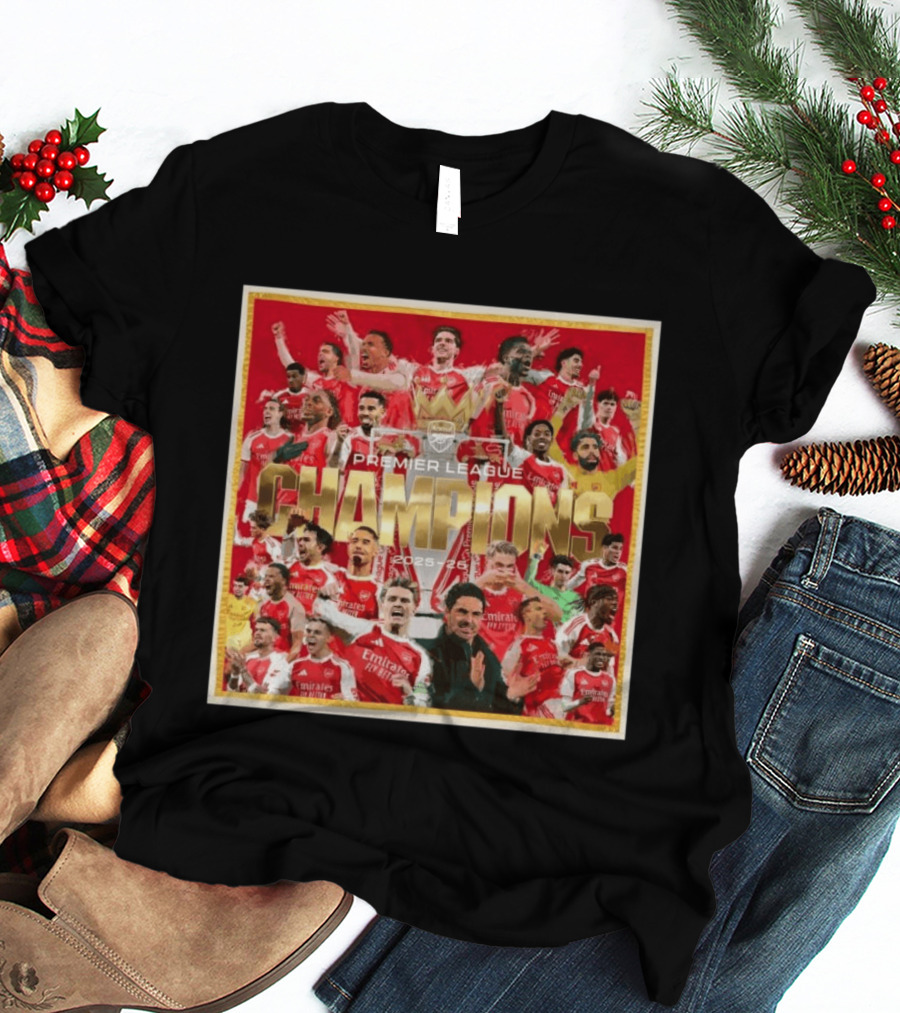 Arsenal Premier League Champions 2025 2026 Victory Celebration T-Shirt