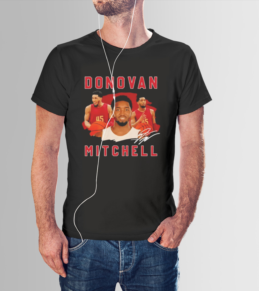 Donovan Mitchell Cleveland Basketball 45 Signature T-Shirt