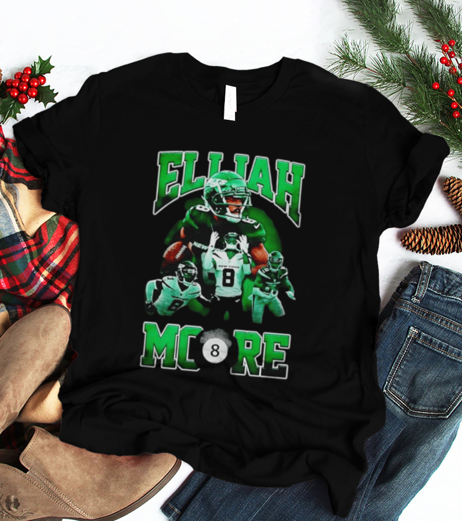 Elijah Moore New York Jets Number 8 NFL Team Player T-Shirt