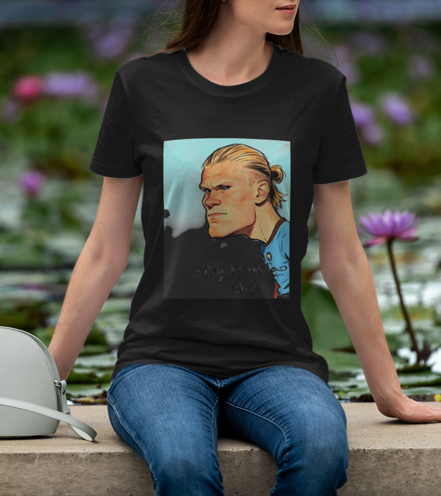 Erling Haaland Cartoon Manchester City Stay Humble Eh T-Shirt