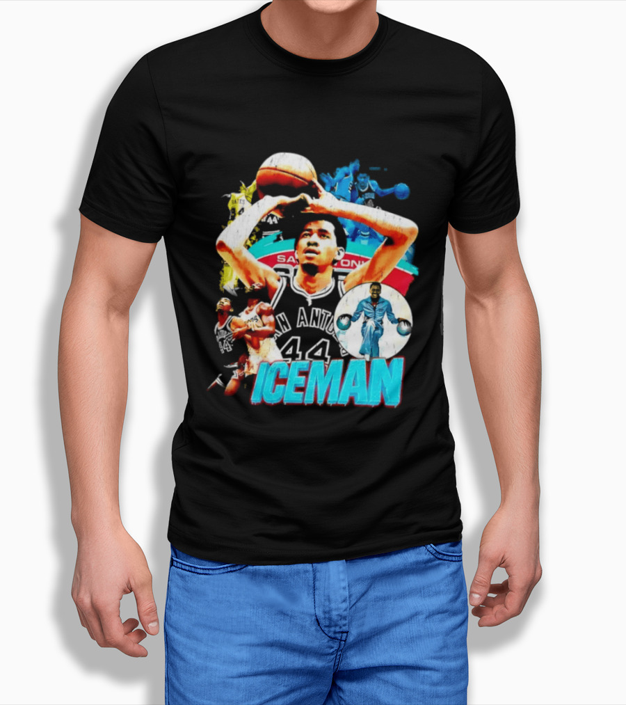 George Gervin Iceman San Antonio Spurs 44 Basketball Legend T-Shirt