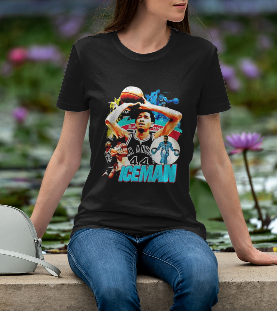 George Gervin Iceman San Antonio Spurs 44 Basketball Legend T-Shirt