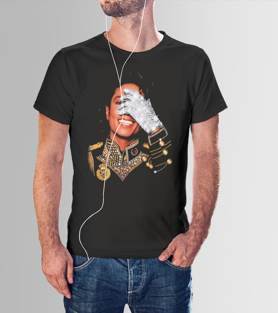 Jackson Drake Iceman King Of Pop Diamond Glove 2026 Gold Embellished Uniform T-Shirt