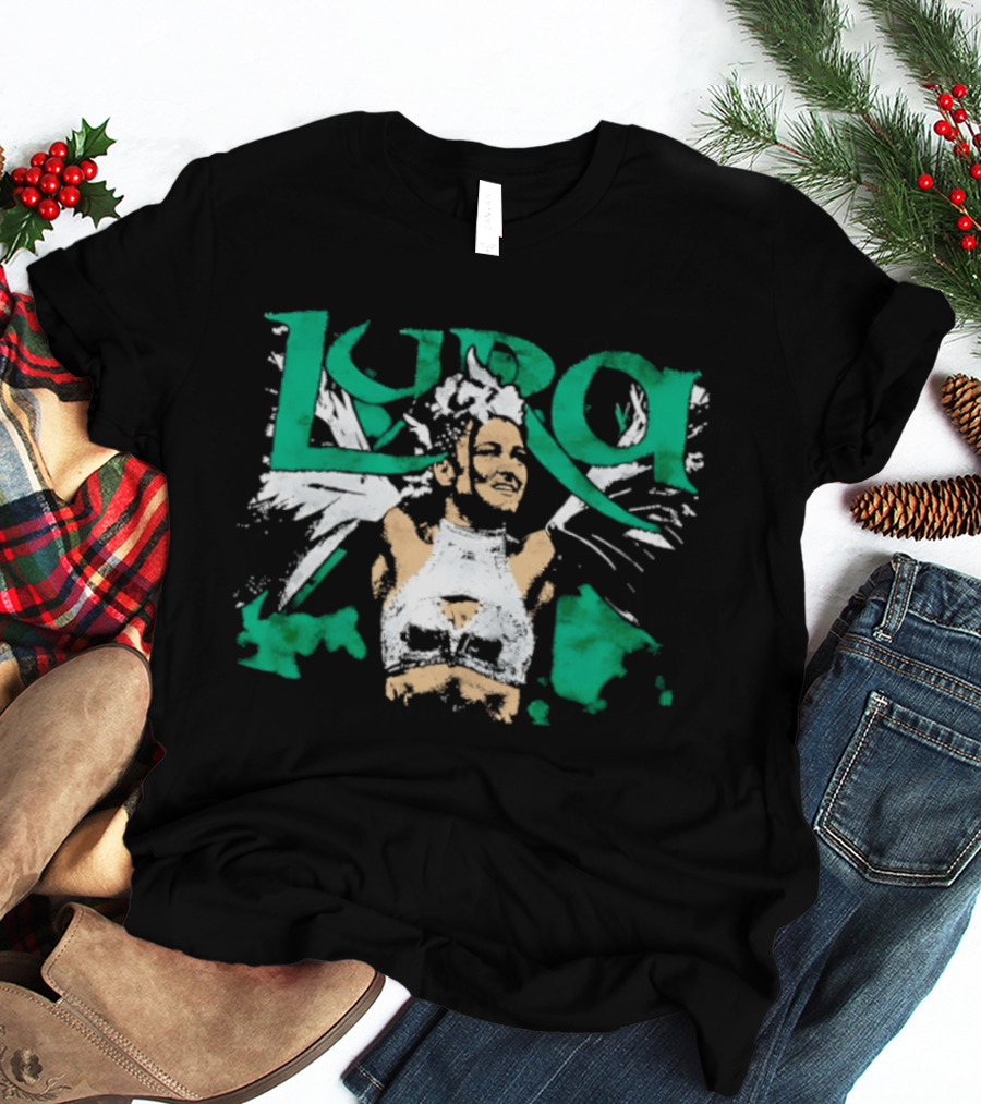 Lyra Valkyria WWE Wrestling White Outfit Green Accents T-Shirt