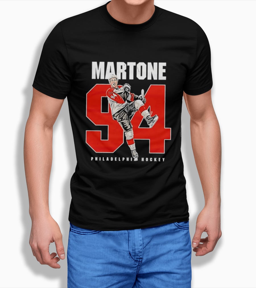 Martone 94 Philadelphia Hockey Player Celebration T-Shirt